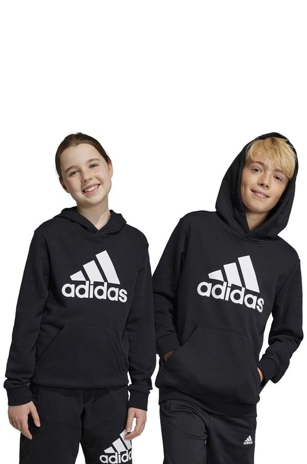 adidas Dječja dukserica adidas U BL boja: crna, s kapuljačom, s uzorkom