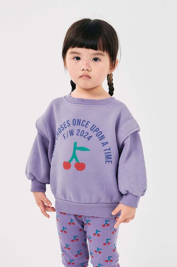 Bobo Choses Dječja dukserica Bobo Choses boja: ljubičasta, s tiskom, 224AC055