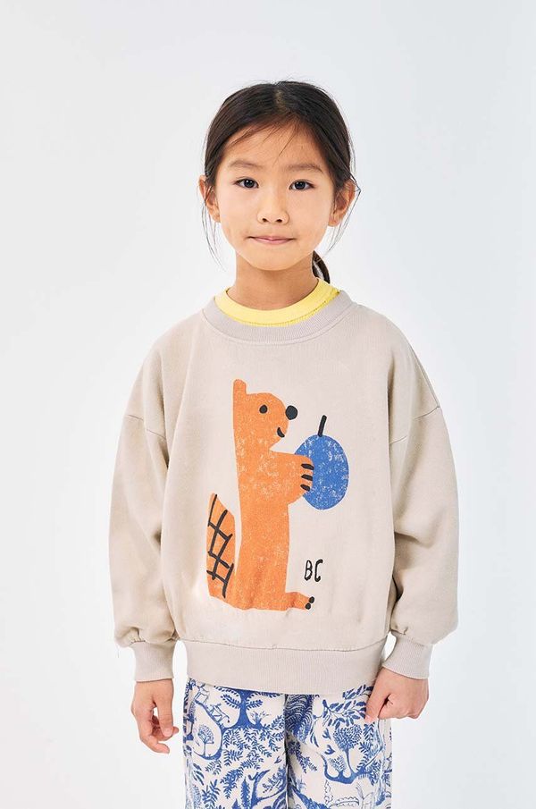 Bobo Choses Dječja dukserica Bobo Choses Hungry Squirrel boja: bež, s tiskom, 224AC047