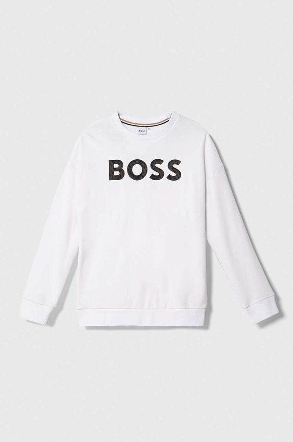 Boss Dječja dukserica BOSS boja: bijela, s tiskom