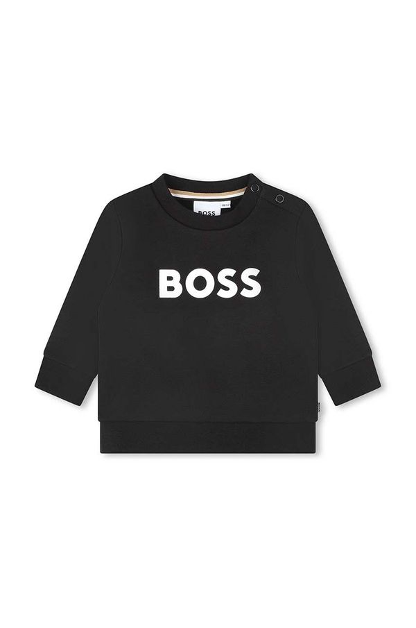 Boss Dječja dukserica BOSS boja: crna, s tiskom