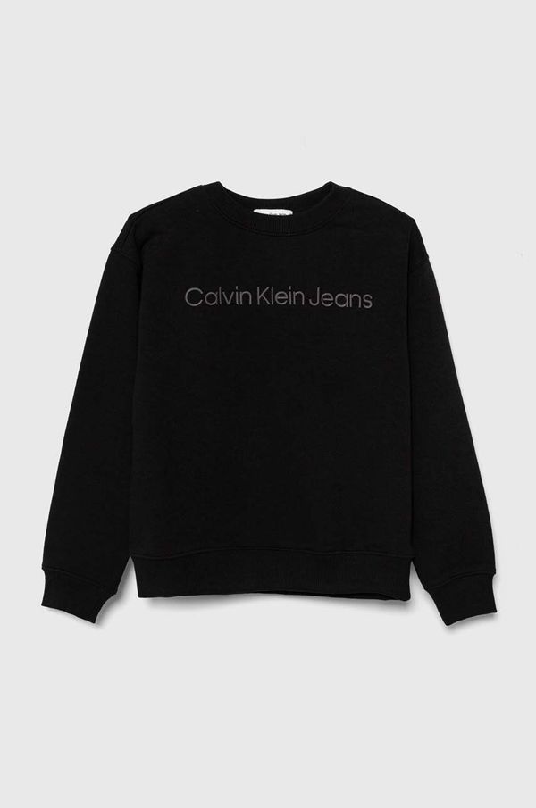 Calvin Klein Jeans Dječja dukserica Calvin Klein Jeans boja: crna, s aplikacijom