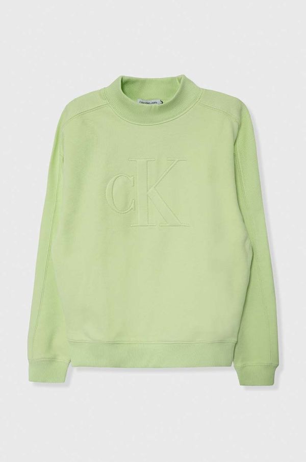 Calvin Klein Jeans Dječja dukserica Calvin Klein Jeans boja: zelena, s aplikacijom