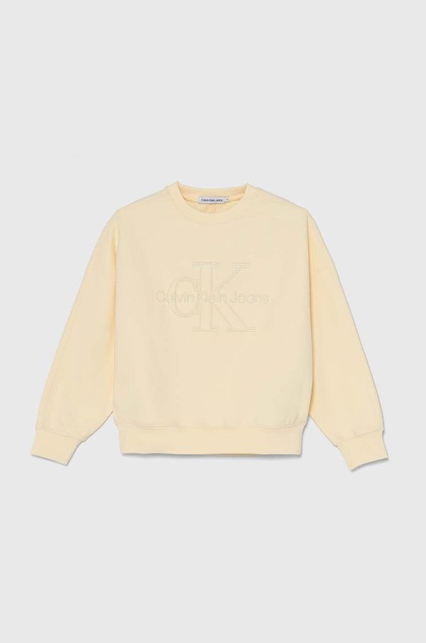 Calvin Klein Jeans Dječja dukserica Calvin Klein Jeans boja: žuta, s aplikacijom, IB0IB02281