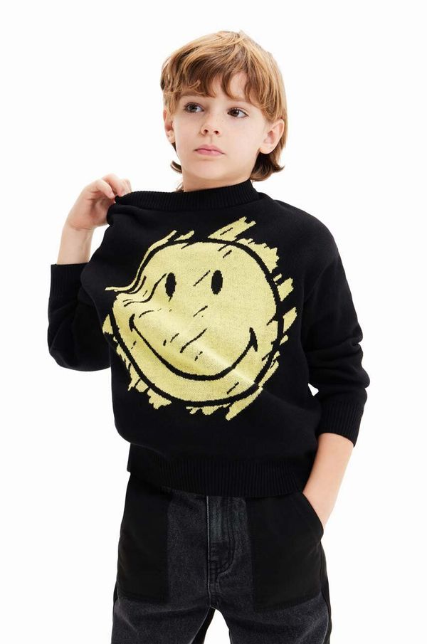 Desigual Dječja dukserica Desigual boja: crna, s tiskom