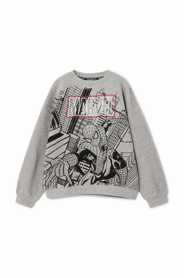 Desigual Dječja dukserica Desigual SPIDERMAN boja: siva, s tiskom, 24WBSK09