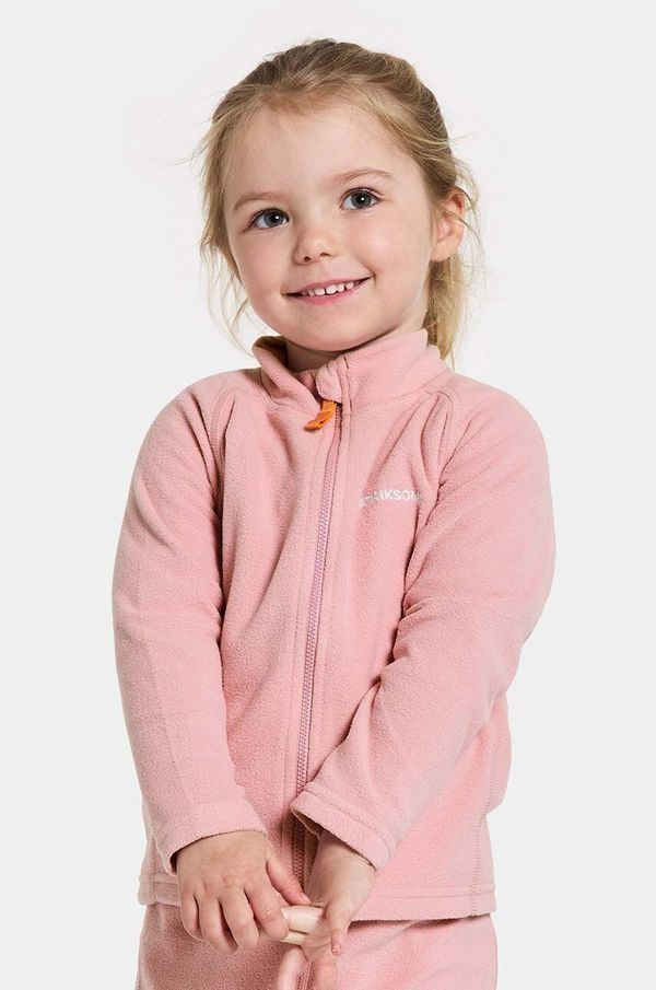 Didriksons Dječja dukserica Didriksons MONTE KIDS FULLZIP boja: ružičasta, bez uzorka