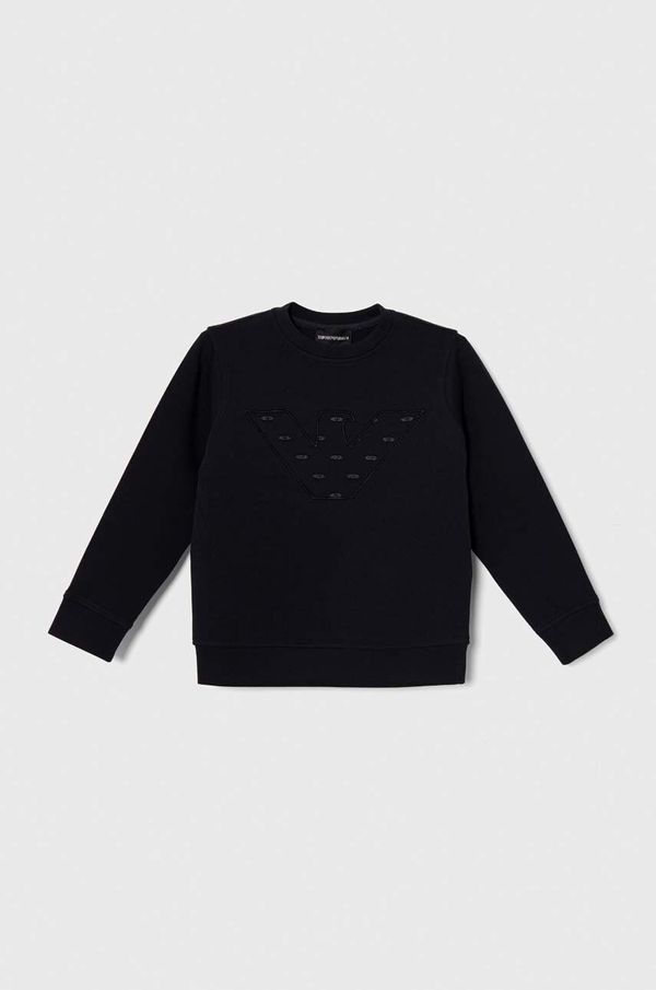 Emporio Armani Dječja dukserica Emporio Armani boja: tamno plava, s aplikacijom