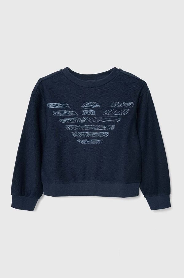 Emporio Armani Dječja dukserica Emporio Armani boja: tamno plava, s aplikacijom