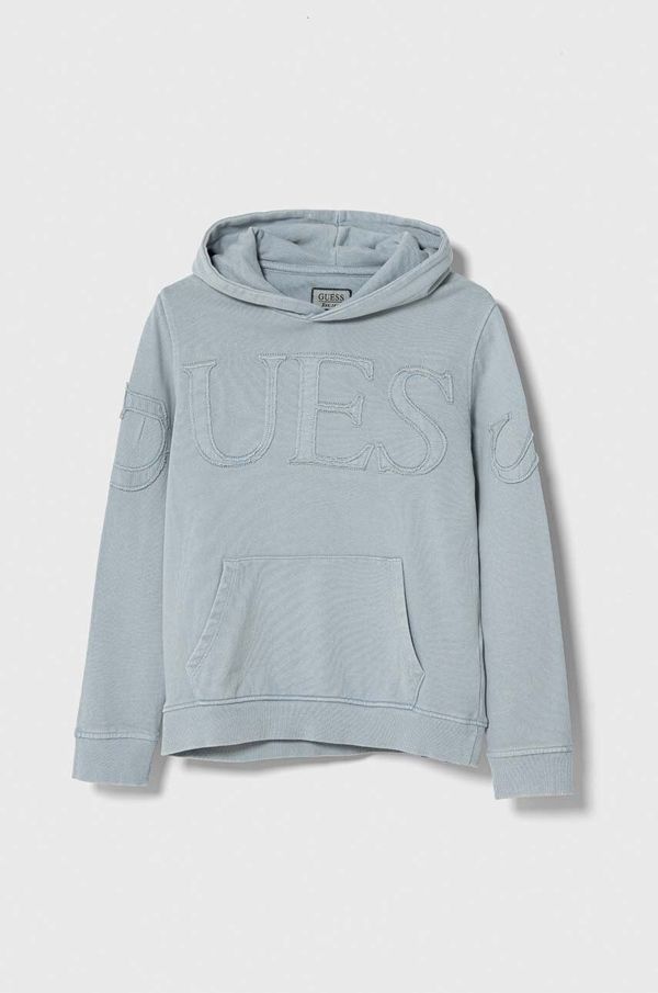 Guess Dječja dukserica Guess s kapuljačom, s aplikacijom