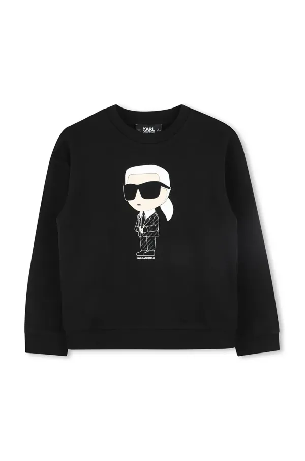Karl Lagerfeld Dječja dukserica Karl Lagerfeld boja: crna, s tiskom, Z30431