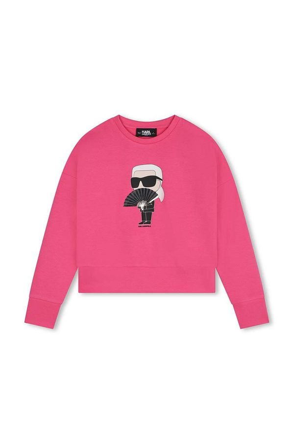 Karl Lagerfeld Dječja dukserica Karl Lagerfeld boja: ružičasta, s tiskom, Z30219