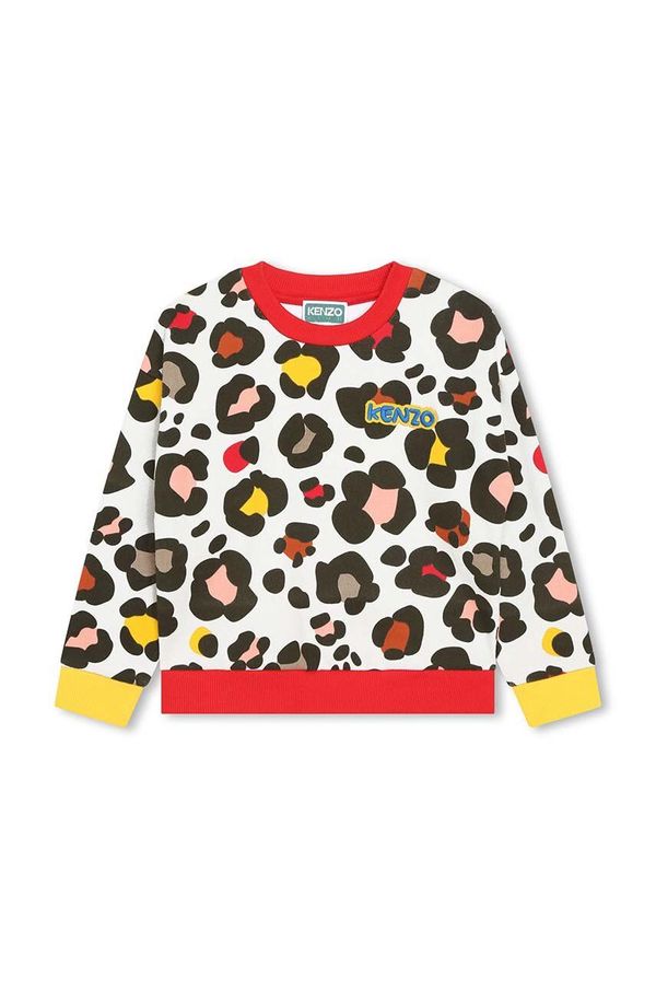 Kenzo kids Dječja dukserica Kenzo Kids boja: bež, s uzorkom