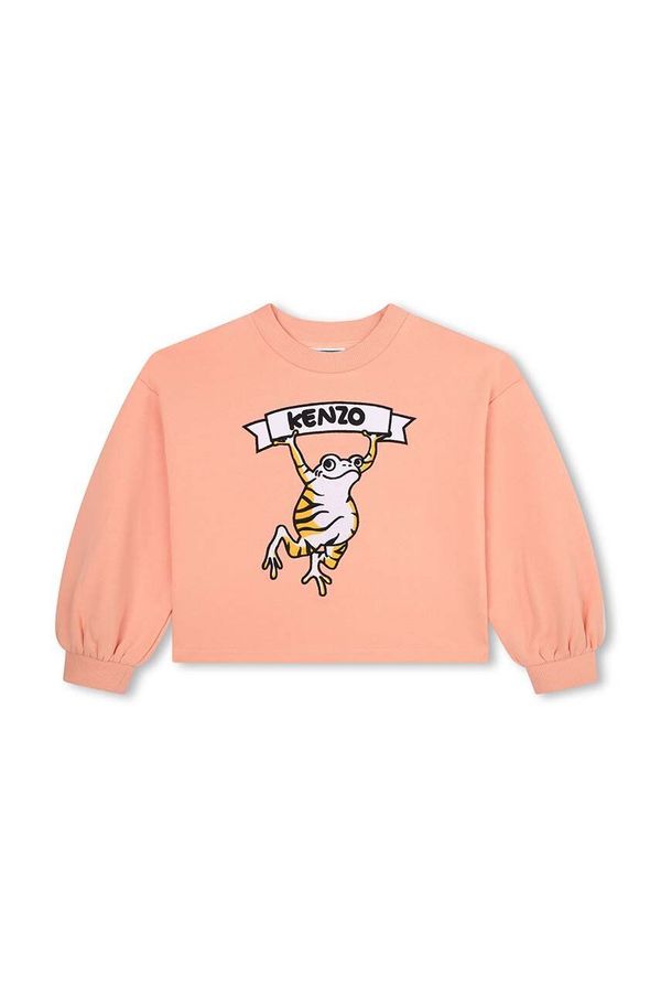 Kenzo kids Dječja dukserica Kenzo Kids boja: ružičasta, s tiskom
