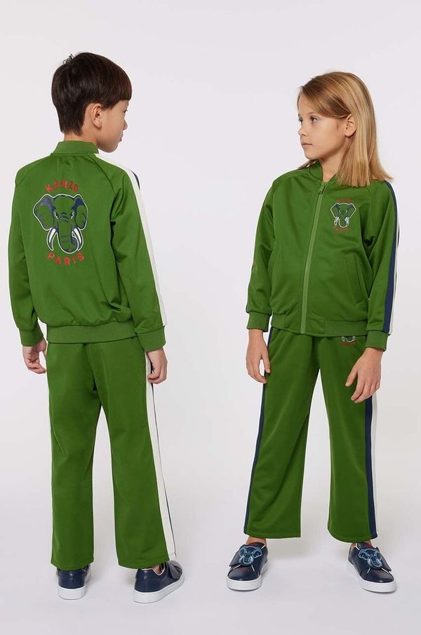 Kenzo kids Dječja dukserica Kenzo Kids boja: zelena, s aplikacijom, K60701