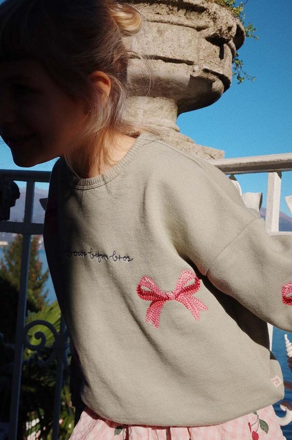 Konges Sløjd Dječja dukserica Konges Sløjd LOU BOW SWEATSHIRT OCS boja: zelena, s uzorkom, KS101561