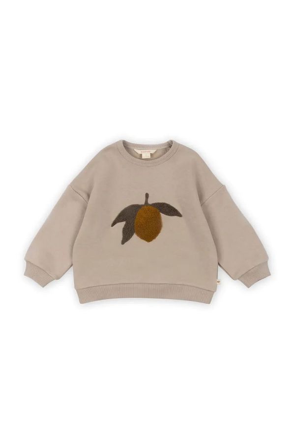 Konges Sløjd Dječja dukserica Konges Sløjd LOU TERRY SWEAT SHIRT OCS boja: bež, s aplikacijom, KS102024
