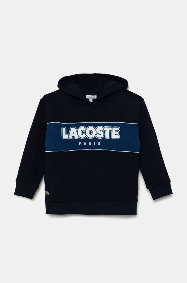 Lacoste Dječja dukserica Lacoste boja: tamno plava, s kapuljačom, s uzorkom, SJ2445