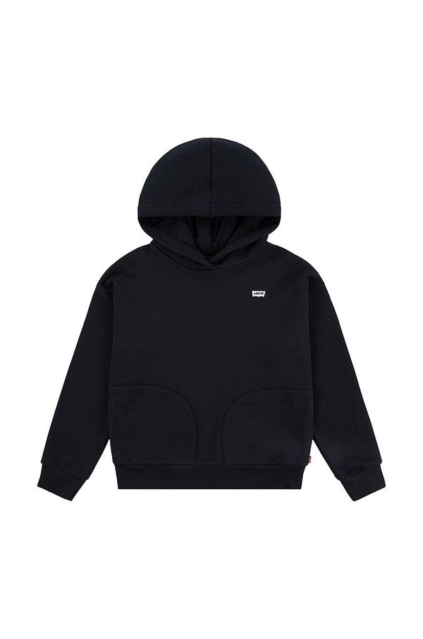 Levi's Dječja dukserica Levi's BATWING CHEST HIT HOODIE boja: crna, s kapuljačom, bez uzorka, 3EL078