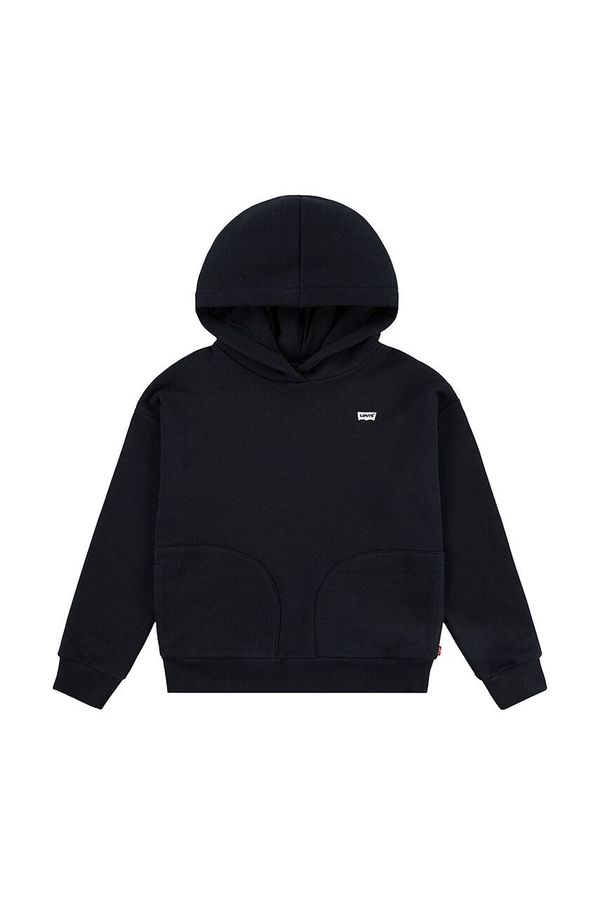 Levi's Dječja dukserica Levi's BATWING CHEST HIT HOODIE boja: crna, s kapuljačom, bez uzorka, 4EL078