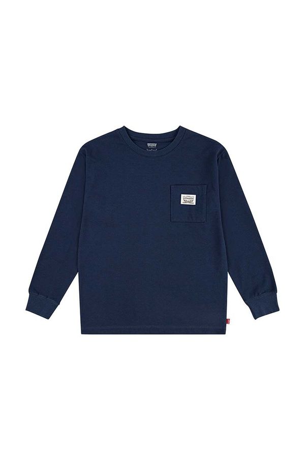 Levi's Dječja dukserica Levi's LONG SLEEVE POCKET TEE boja: tamno plava, bez uzorka, 8EL555