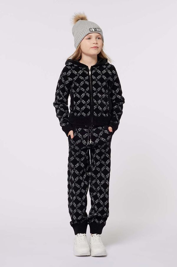 Michael Kors Dječja dukserica Michael Kors boja: crna, s kapuljačom, s uzorkom, R30163