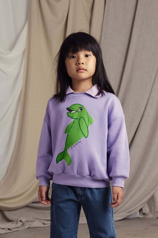Mini Rodini Dječja dukserica Mini Rodini Dolphin boja: ljubičasta, s tiskom
