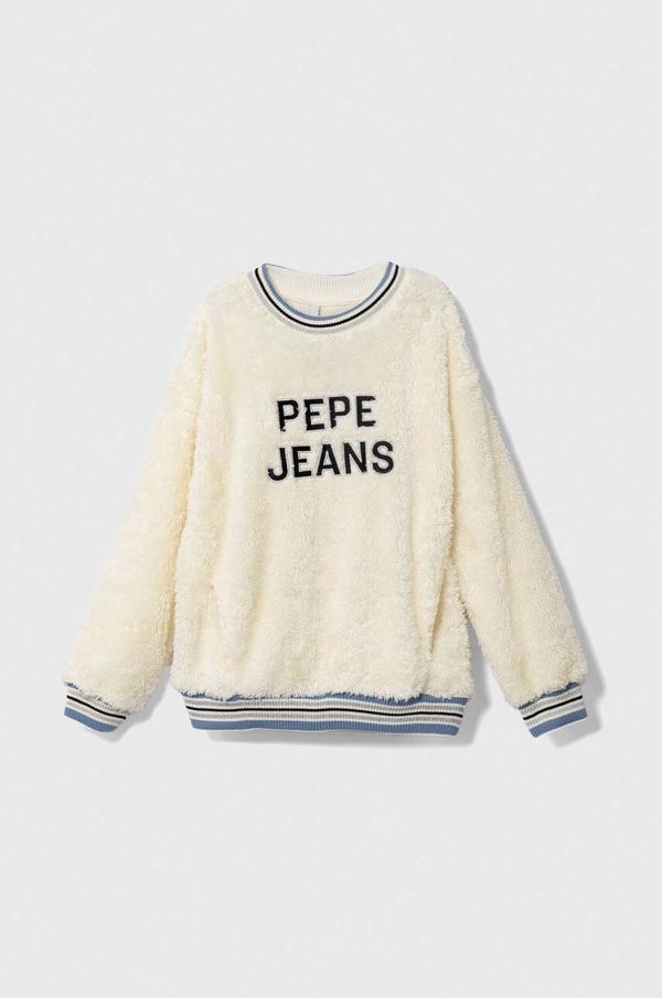 Pepe Jeans Dječja dukserica Pepe Jeans boja: bež, s aplikacijom