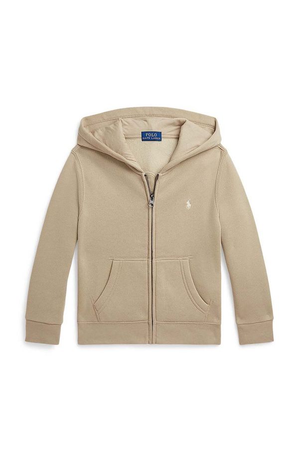 Polo Ralph Lauren Dječja dukserica Polo Ralph Lauren boja: bež, s kapuljačom, bez uzorka, 322799360045