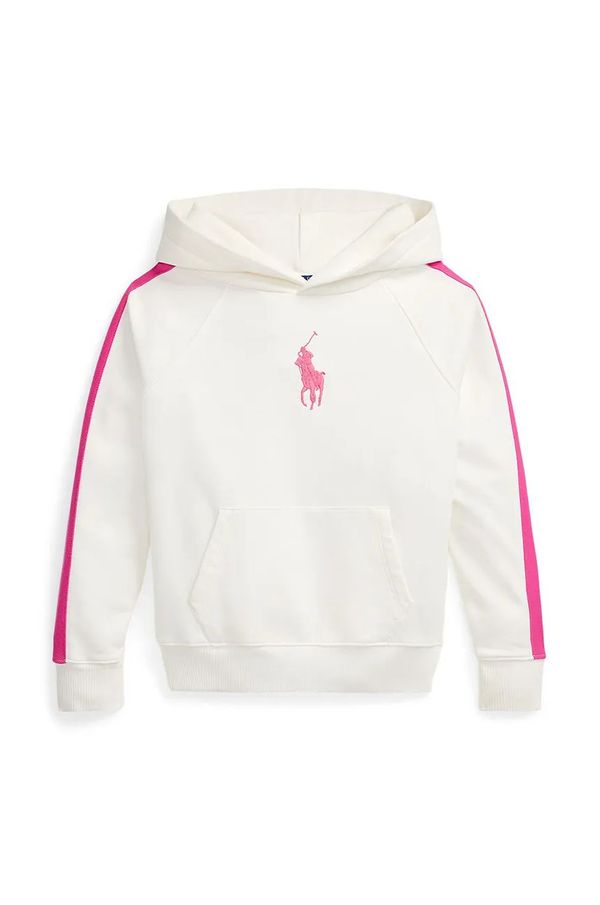 Polo Ralph Lauren Dječja dukserica Polo Ralph Lauren boja: bijela, s kapuljačom, s aplikacijom, 313957348001