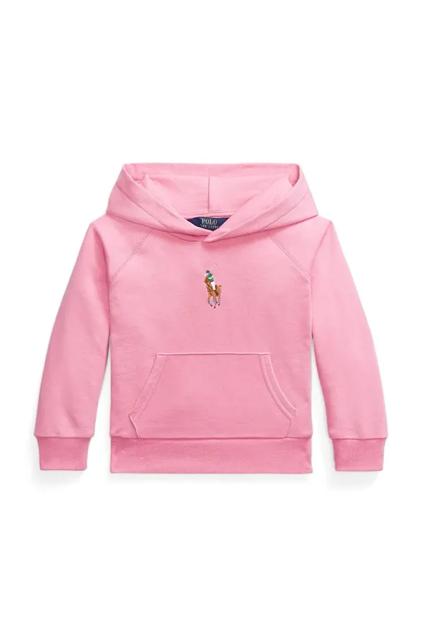 Polo Ralph Lauren Dječja dukserica Polo Ralph Lauren boja: ružičasta, s kapuljačom, bez uzorka, 312965121001