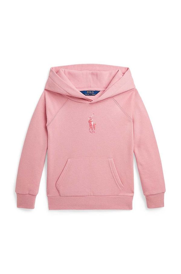 Polo Ralph Lauren Dječja dukserica Polo Ralph Lauren boja: ružičasta, s kapuljačom, s aplikacijom, 312941120001