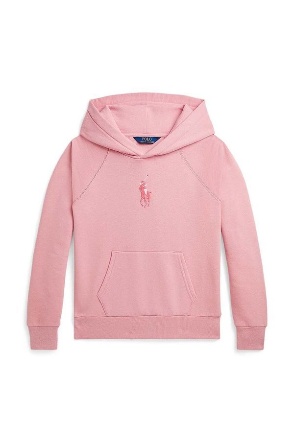 Polo Ralph Lauren Dječja dukserica Polo Ralph Lauren boja: ružičasta, s kapuljačom, s aplikacijom, 313941120001