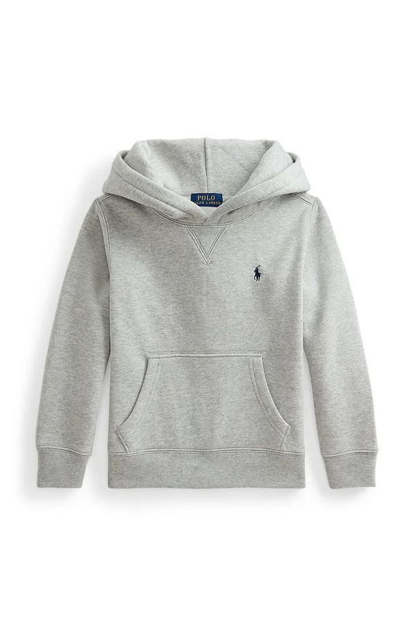 Polo Ralph Lauren Dječja dukserica Polo Ralph Lauren boja: siva, s kapuljačom, bez uzorka, 322749954017