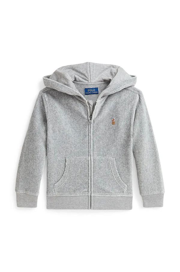 Polo Ralph Lauren Dječja dukserica Polo Ralph Lauren boja: siva, s kapuljačom, bez uzorka, 322952461001