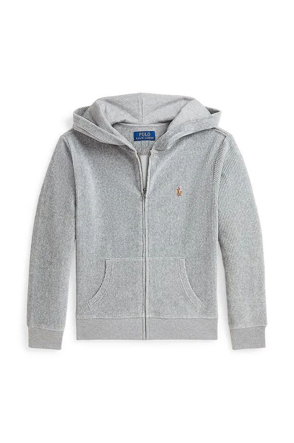Polo Ralph Lauren Dječja dukserica Polo Ralph Lauren boja: siva, s kapuljačom, bez uzorka, 323952461001