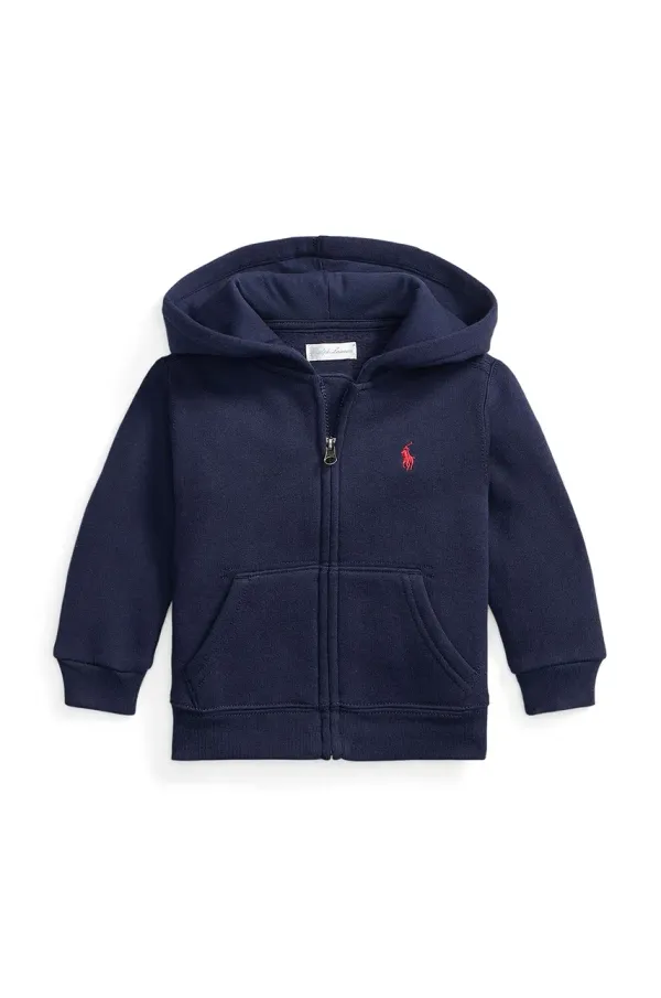 Polo Ralph Lauren Dječja dukserica Polo Ralph Lauren boja: tamno plava, s kapuljačom, bez uzorka, 320547626001