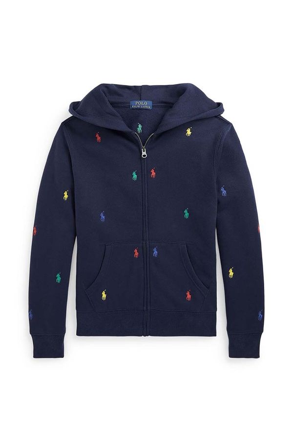 Polo Ralph Lauren Dječja dukserica Polo Ralph Lauren boja: tamno plava, s kapuljačom, s aplikacijom, 323846209007