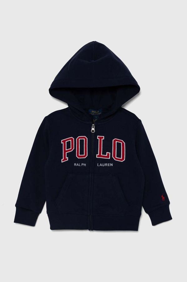 Polo Ralph Lauren Dječja dukserica Polo Ralph Lauren boja: tamno plava, s kapuljačom, s tiskom, 322950835001