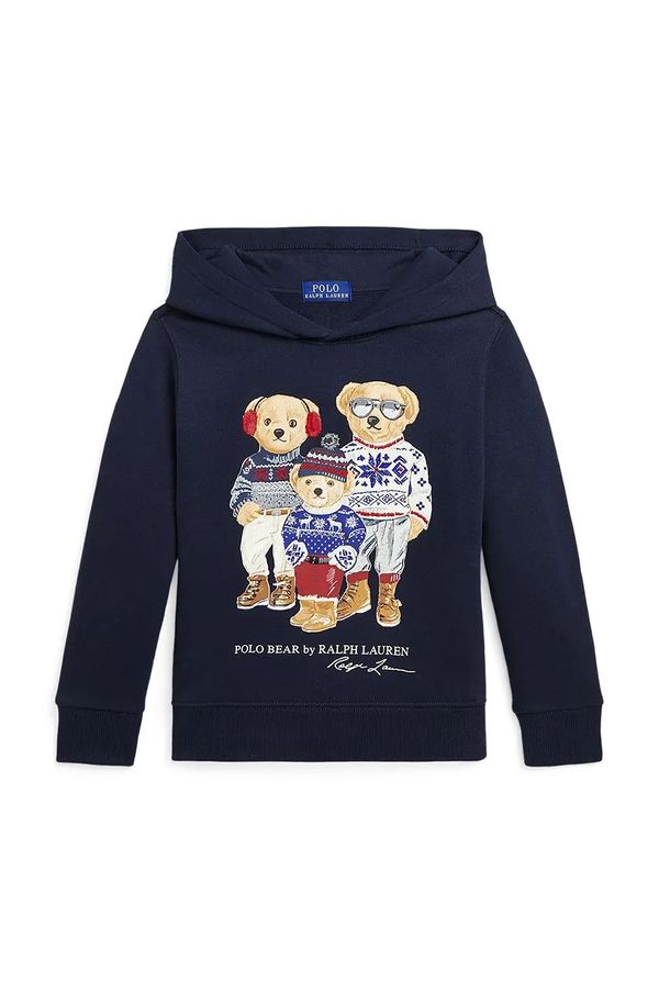 Polo Ralph Lauren Dječja dukserica Polo Ralph Lauren boja: tamno plava, s kapuljačom, s tiskom, 322953042001