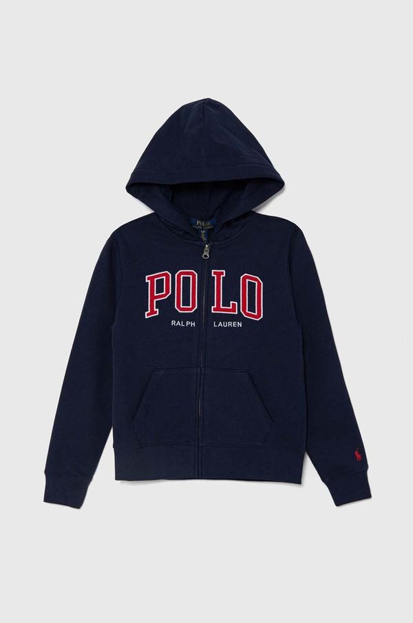 Polo Ralph Lauren Dječja dukserica Polo Ralph Lauren boja: tamno plava, s kapuljačom, s tiskom, 323950835001