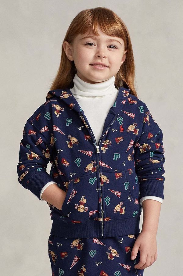 Polo Ralph Lauren Dječja dukserica Polo Ralph Lauren boja: tamno plava, s kapuljačom, s uzorkom