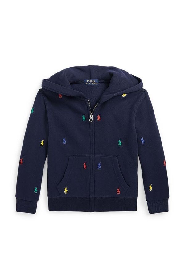 Polo Ralph Lauren Dječja dukserica Polo Ralph Lauren boja: tamno plava, s kapuljačom, s uzorkom, 322846209007