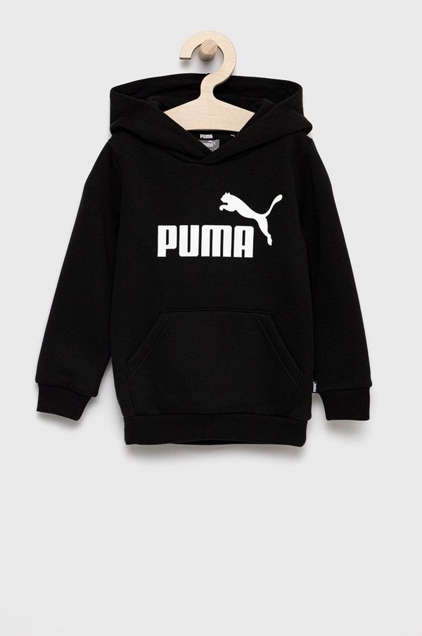 Puma Dječja dukserica Puma boja: crna, s kapuljačom