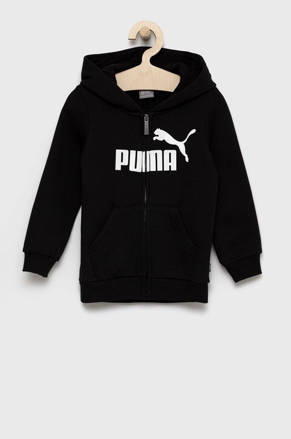 Puma Dječja dukserica Puma boja: crna, s kapuljačom