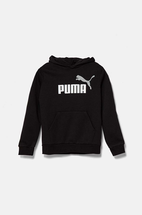 Puma Dječja dukserica Puma boja: siva, s kapuljačom, s tiskom
