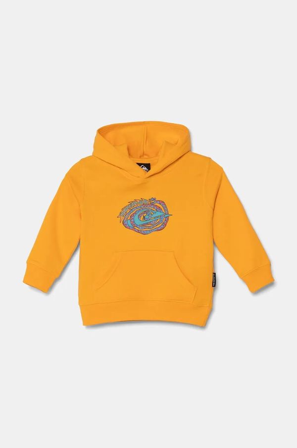 Quiksilver Dječja dukserica Quiksilver GRAPHIC HOODIE boja: narančasta, s kapuljačom, s tiskom, AQKFT03044
