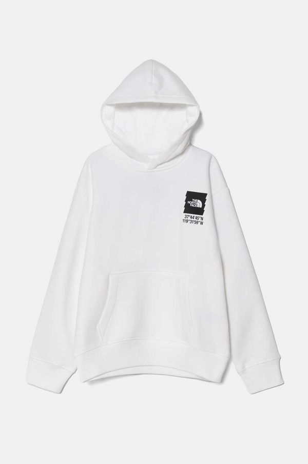 The North Face Dječja dukserica The North Face COORDINATES GRAPHIC OVERSIZED HOODIE boja: bijela, s kapuljačom, s tiskom, NF0A89HKFN41