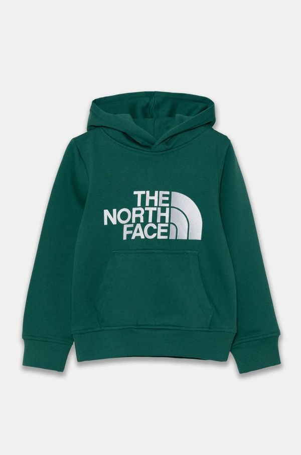 The North Face Dječja dukserica The North Face DREW PEAK P/O HOODIE boja: zelena, s kapuljačom, s aplikacijom, NF0A89HHNL11