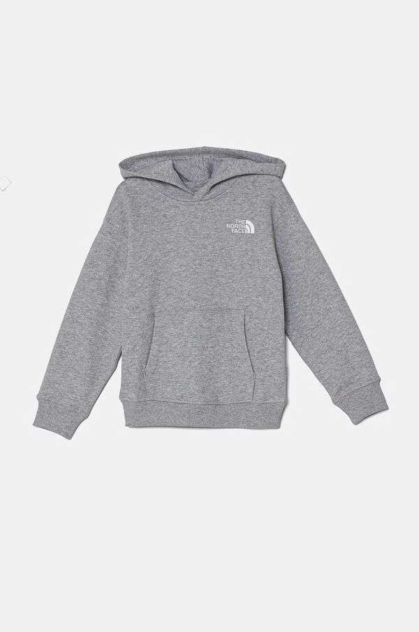 The North Face Dječja dukserica The North Face ESSENTIAL OVERSIZED HOODIE boja: siva, s kapuljačom, melanž, NF0A89HADYX1